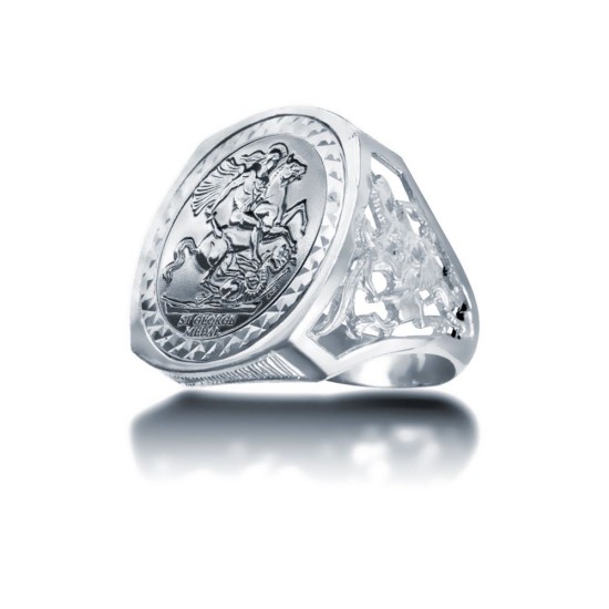 925 Silver Full Sovereign Ring