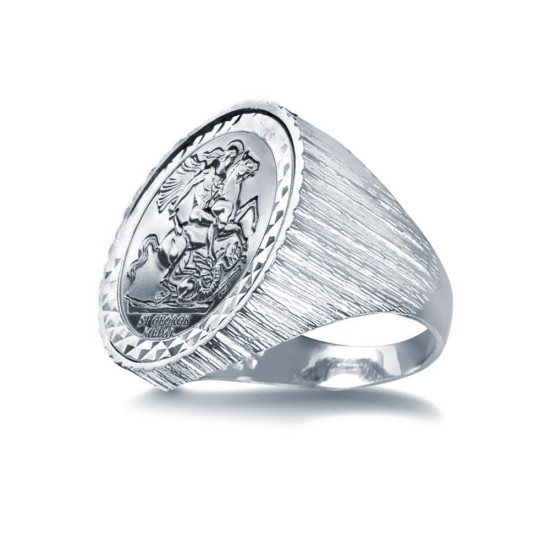 925 Silver Full Sovereign Ring