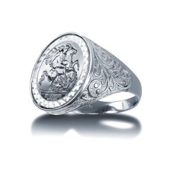 925 Silver Full Sovereign Ring