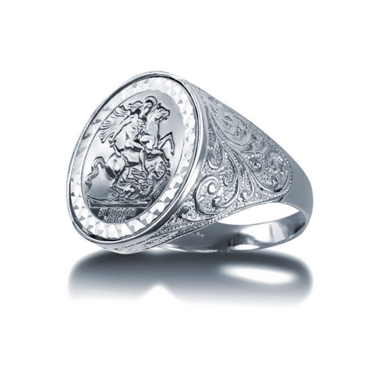 925 Silver Full Sovereign Ring