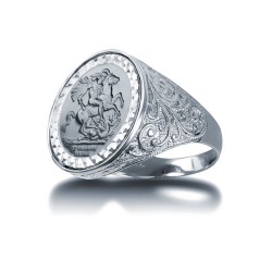 925 Silver Half Sovereign Ring