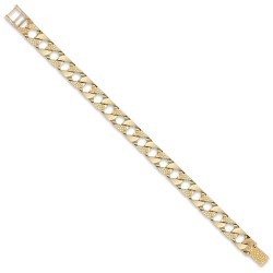 9ct Gold Polished & Lizard Cast Curb Chain