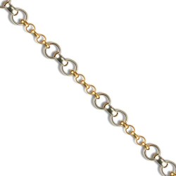 9ct Yellow & White Gold Hollow Belcher Bracelet