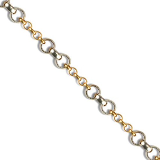 9ct Yellow & White Gold Hollow Belcher Bracelet