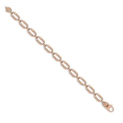 14ct Rose Solid Rectangular Link Chain Bracelet