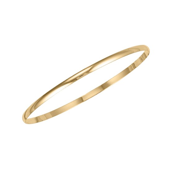 9ct Yellow Gold 3mm D-Shaped Slave Bangle