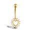 9ct Yellow Gold Cubic Zirconia Heart Belly Bar