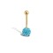 9ct Yellow Gold Baby Blue Crystal Belly Bar