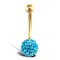9ct Yellow Gold Crystal Belly Bar