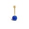9ct Yellow Gold Sapphire Blue Crystal Belly Bar