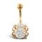 9ct Yellow Gold White Crystal Spider Belly Bar