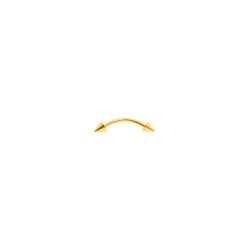 9ct Yellow 13mm Curved Coned Barbell (Eyebrow)