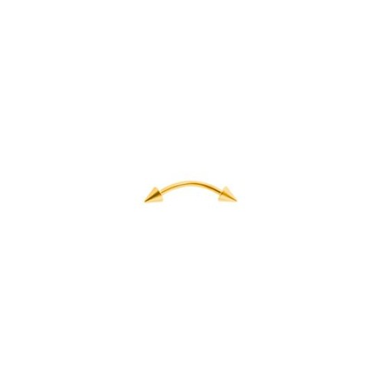 9ct Yellow 13mm Curved Coned Barbell (Eyebrow)