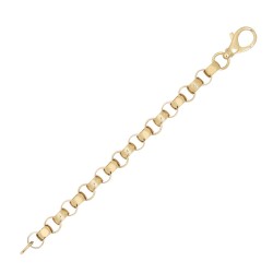 9ct Yellow Gold Plain & Patterned Cast Belcher Bracelet