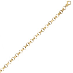 9ct Yellow Gold Cast Patterned & Plain Belcher 8.3mm Gauge Chain