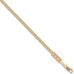 9ct Yellow Gold Diamond Cut Curb 2mm Gauge Pendant Chain