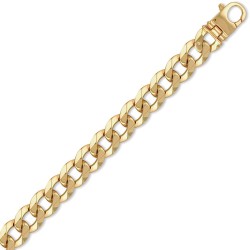 9ct Yellow Gold Traditional Heavy Weight Curb Link 14mm Gauge Bracelet