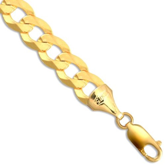 9ct Yellow Gold Flat Curb 8.4mm Gauge Chain