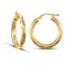 9ct yellow gold 3mm creole Hoop Earrings with a textured stripe design.