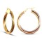yellow and white and rose 9ct gold Russian wedding ring design twisted creole Hoop Earrings