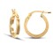 9ct yellow gold square-tube creole Hoop Earrings with a engraved wavy design.