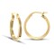 9ct yellow gold square-tube creole Hoop Earrings with a engraved wavy design.