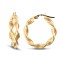 9ct yellow gold twisted creole Hoop Earrings textured with a barked pattern.