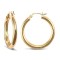 9ct yellow gold 3mm polished round-tube creole Hoop Earrings