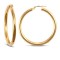 9ct yellow gold 3mm polished round-tube creole Hoop Earrings