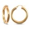 9ct yellow gold 4mm polished round-tube creole Hoop Earrings