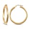 9ct yellow gold 3mm round-tube twisted creole Hoop Earrings