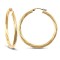 9ct yellow gold 3mm round-tube twisted creole Hoop Earrings