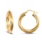9ct yellow gold 4mm round-tube twisted creole Hoop Earrings