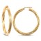 9ct yellow gold 4mm round-tube twisted creole Hoop Earrings