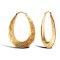 9ct yellow gold pear-shaped Diamond Cut creole earrings.