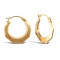 9ct yellow gold Natural Diamond pattern creole earrings.