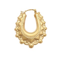 9ct Yellow Oval Spiked Creole Earrings 9ct Yellow Oval Spiked Creole Earrings