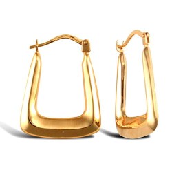 9ct yellow gold polished handbag shaped creole earrings