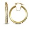 9ct yellow gold creole Hoop Earrings channel set with cubic zirconia stones.