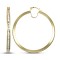 9ct yellow gold creole Hoop Earrings channel set with cubic zirconia stones.