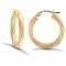 9ct yellow gold 3mm frosted twist creole Hoop Earrings