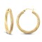 9ct yellow gold 3mm frosted twist creole Hoop Earrings