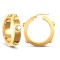9ct yellow gold 6mm square-tube hoop creole earrings with rub-over set cubic zirconia stones.