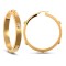 9ct yellow gold 6mm square-tube hoop creole earrings with rub-over set cubic zirconia stones.
