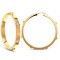 9ct yellow gold 6mm square-tube hoop creole earrings with rub-over set cubic zirconia stones.