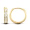 9ct yellow gold huggie Hoop Earrings channel set with a brilliant cut cubic zirconia stones.