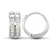 9ct white gold huggie Hoop Earrings channel set with 2 rows of Princess cut cubic zirconia stones.