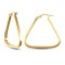 9ct yellow gold square tube triangle shape hoop creole earrings.