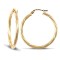 9ct yellow gold 2.5mm round-tube twisted creole Hoop Earrings