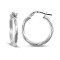 9ct white gold 2.5mm round-tube twisted creole Hoop Earrings